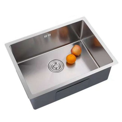 KITSINK 201 Single Bowl Large Capacity Brushed Kitchen Sink With Drainer