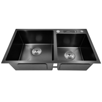 KITSINK Hot Sale 201 Black Useful Hand-made Multi-functional Kitchen Sink