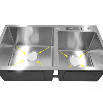 304 High-capacity Durable Double Bowl Kitchen Sink for Commercial Restaurant