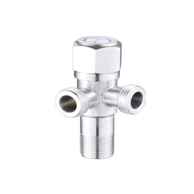 Water Heater Multifunctional Angle Valve Stainless Steel Double Head Angle Valve Kitchen Bathroom Faucet Accessories